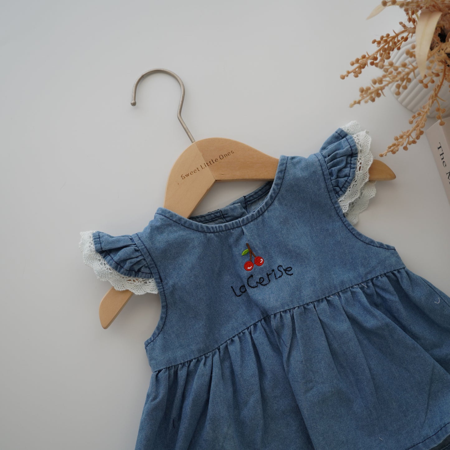 Cherry Denim Two Pieces Set