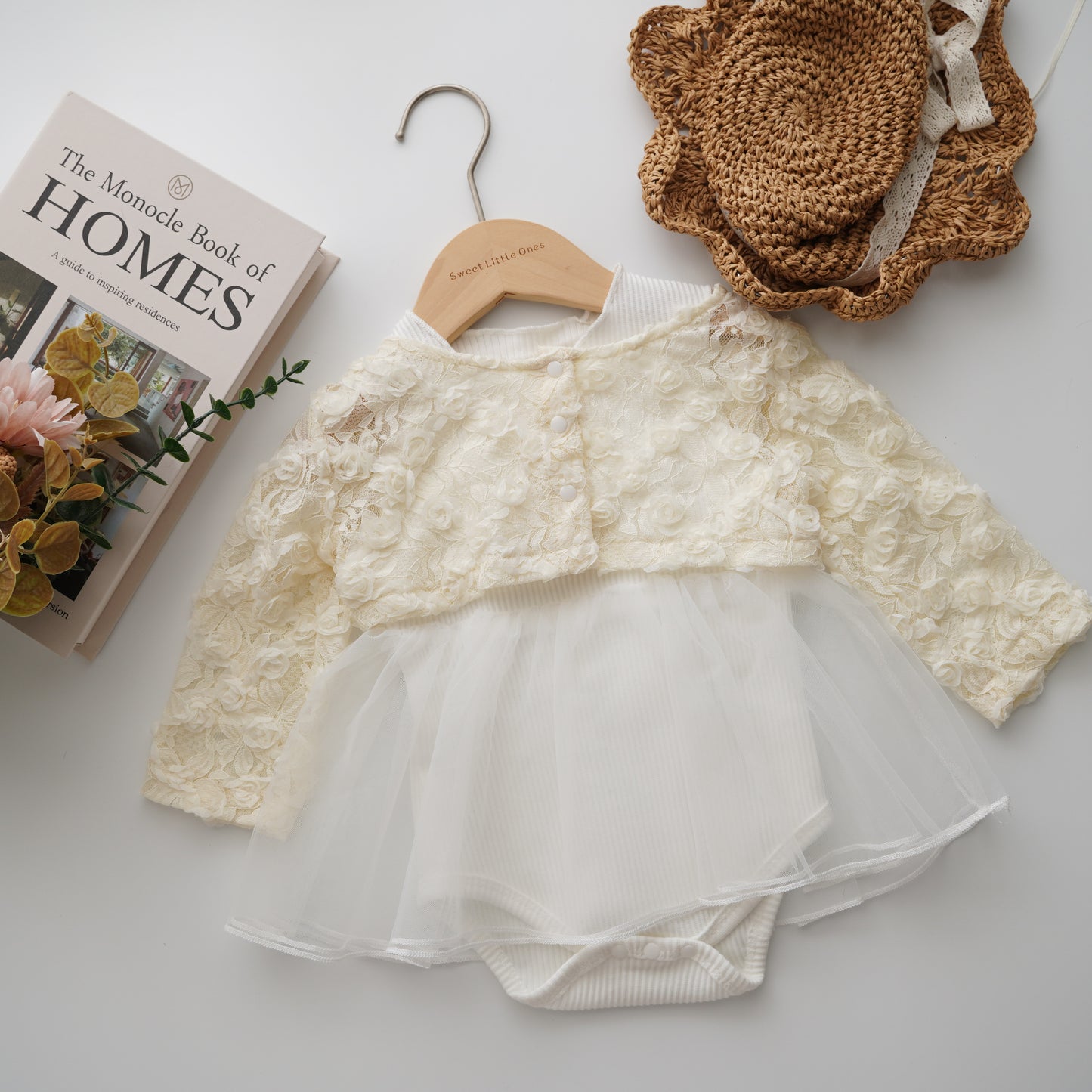 Basic Romper with Lacey Outer Set