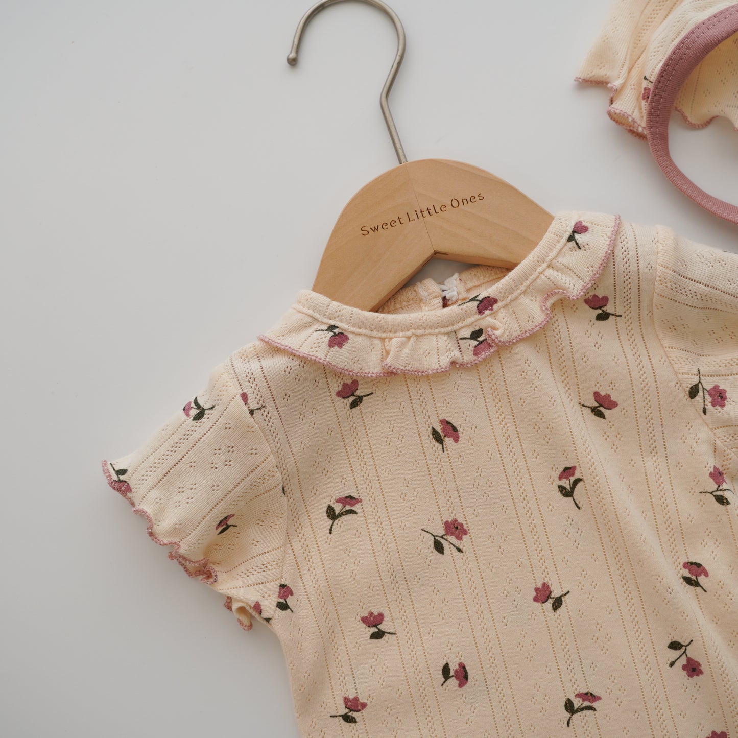 Tiny Flower Casual Romper with Hat