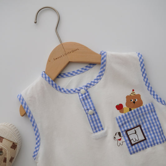 Bear & Puppy Romper (Size 73)