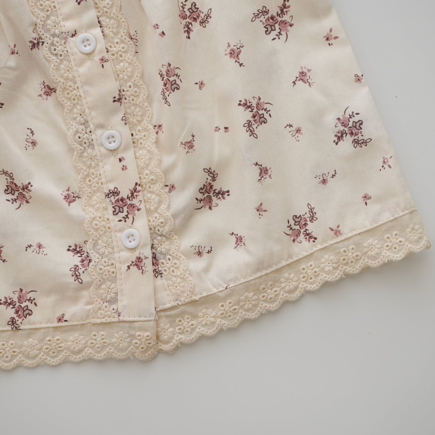 Flower Buttoned Two Pieces Set