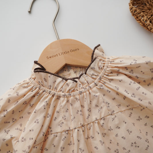 Floral Long Sleeves Girl Two Pieces Set (Size 100)