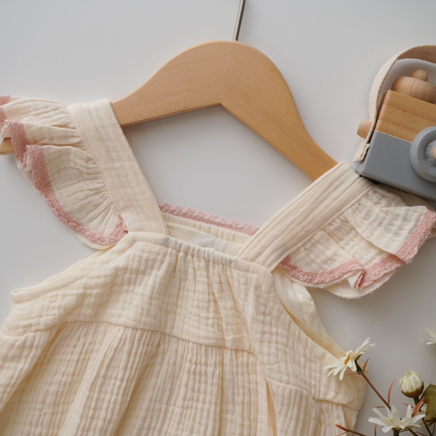 Ruffled Cotton Bunny Romper