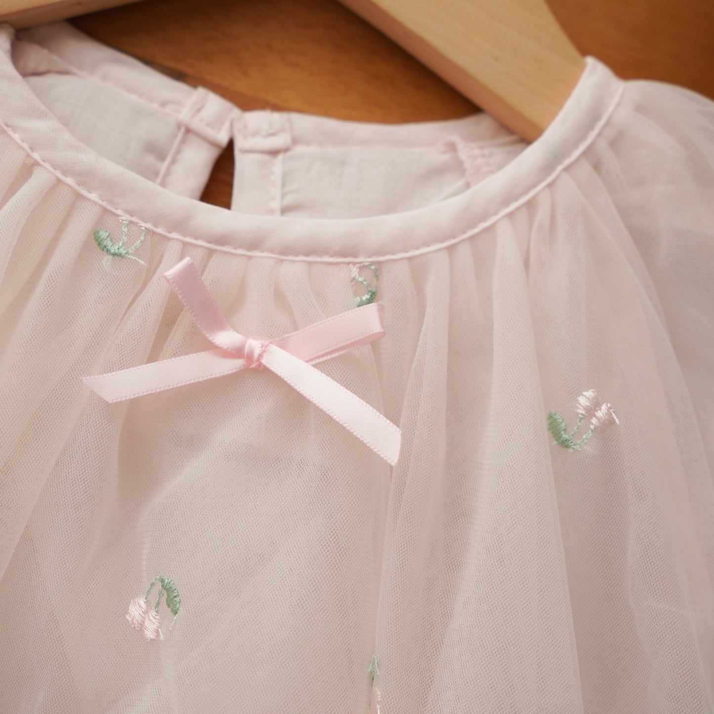 Little Embroidery Flower Mesh Dress