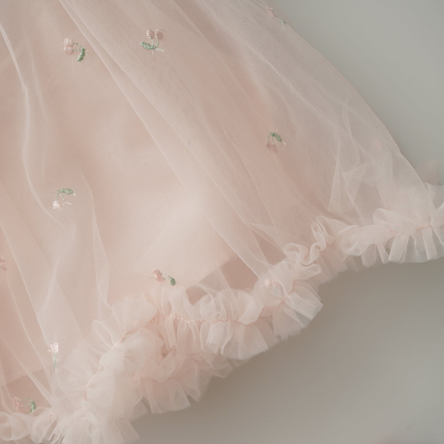 Little Embroidery Flower Mesh Dress