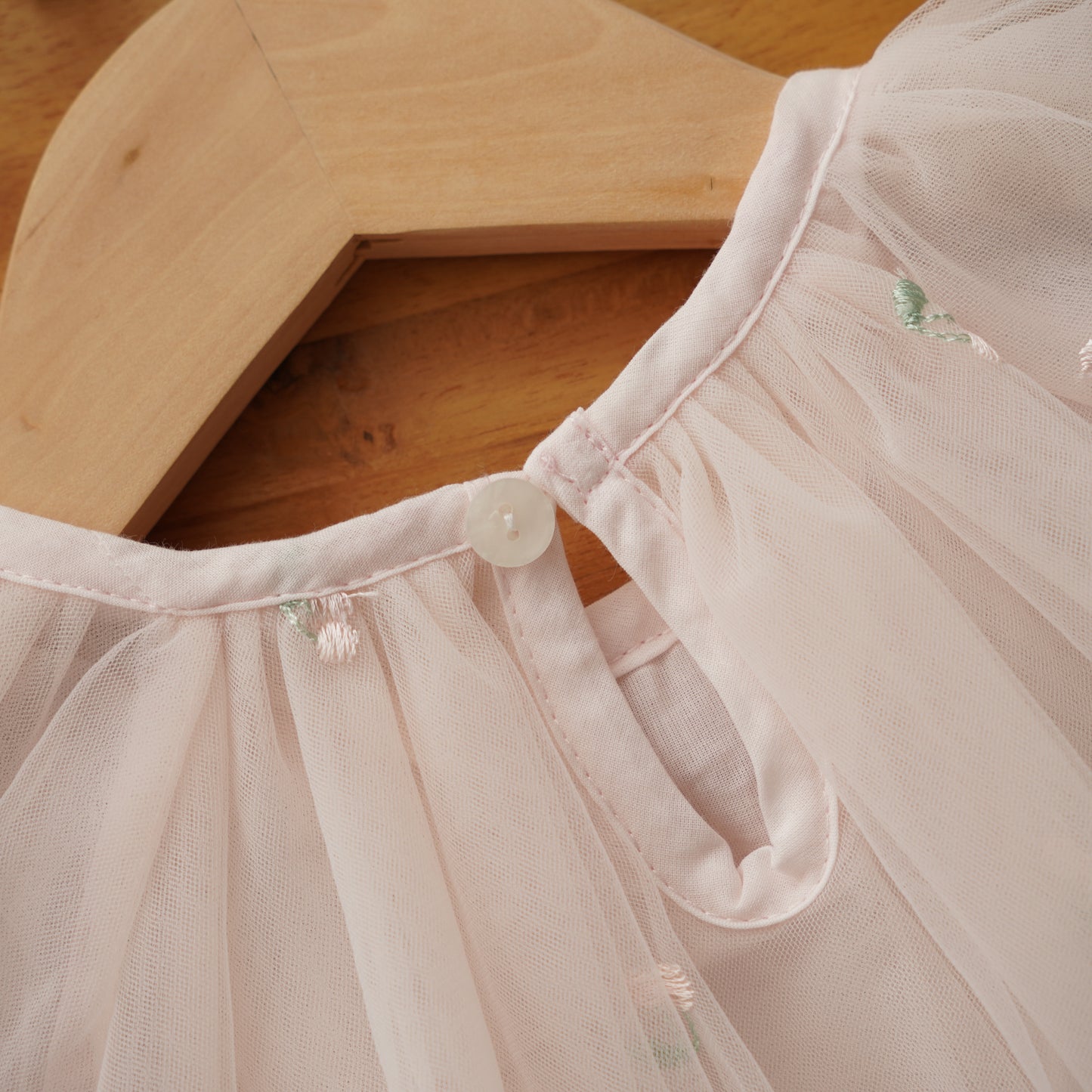 Little Embroidery Flower Mesh Dress