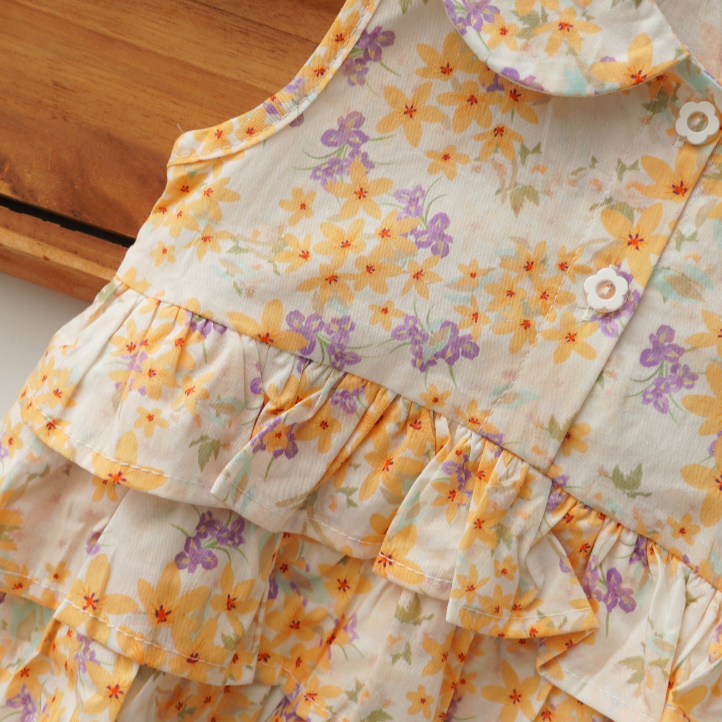 Yellow Buttoned Layer Romper
