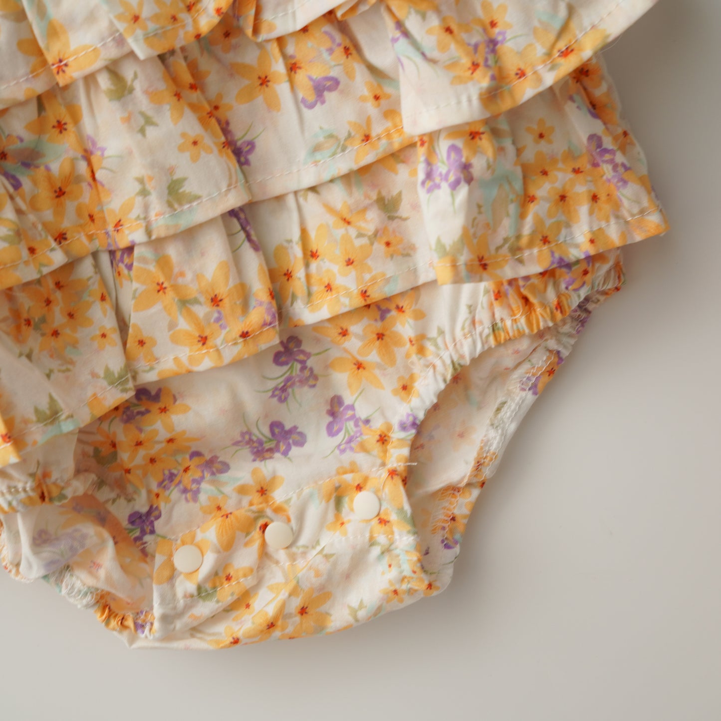 Yellow Buttoned Layer Romper