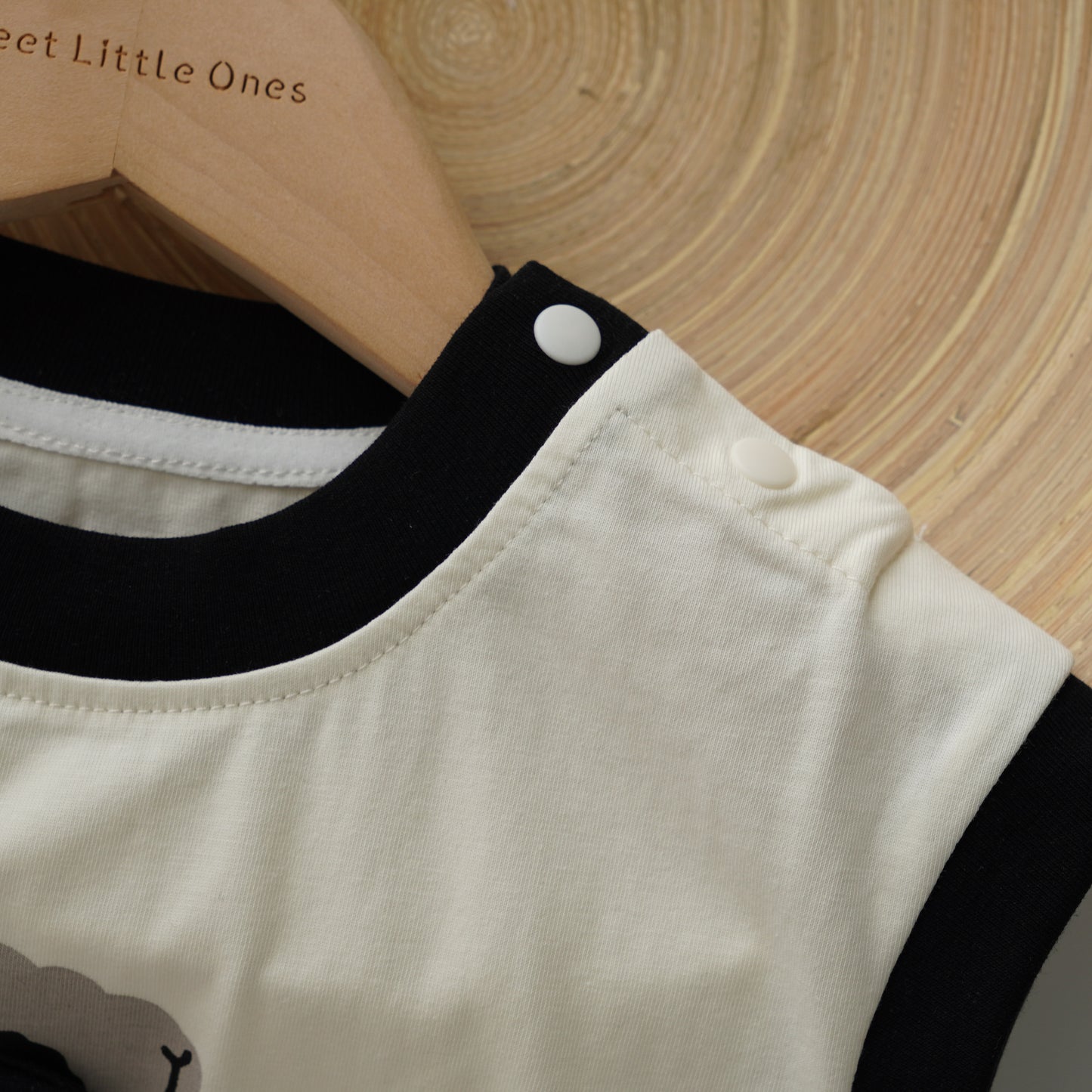 Little Black Cartoon Romper