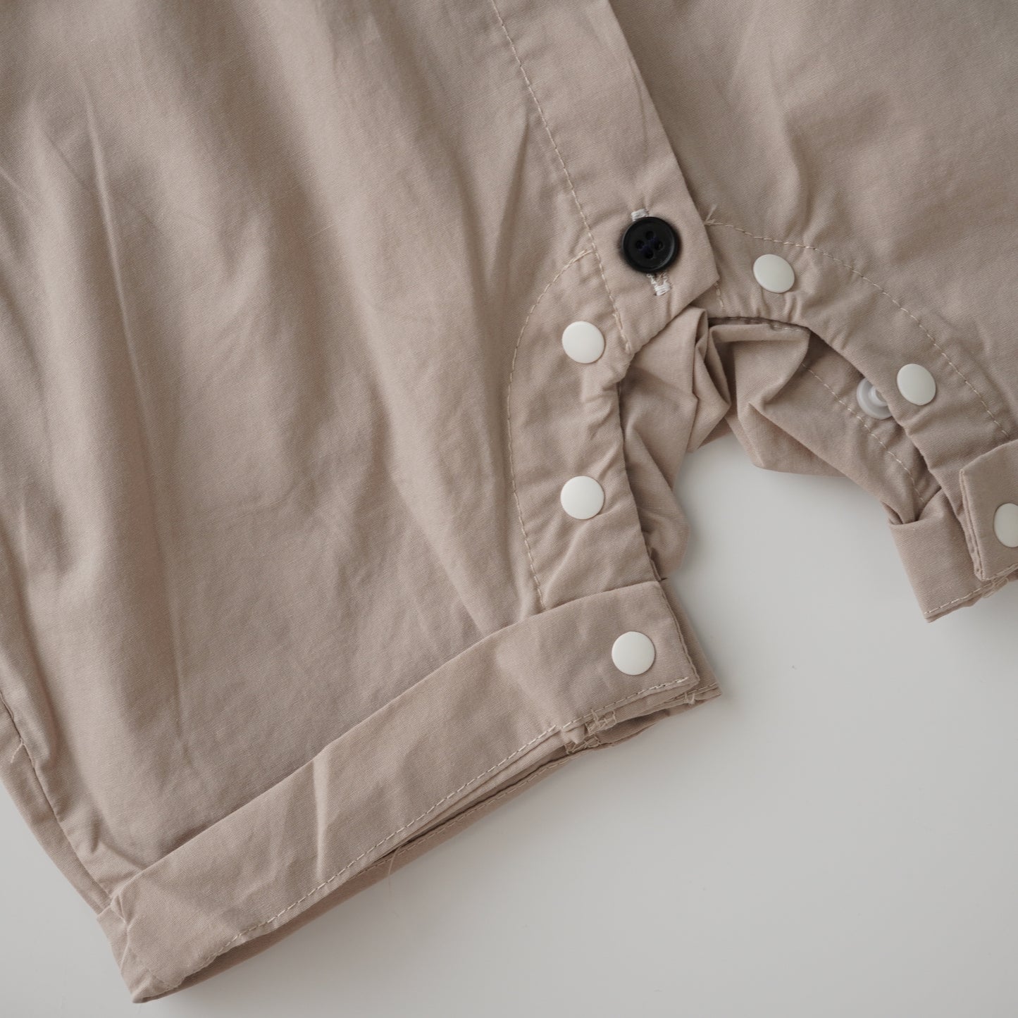 Brown Buttoned Boy Overall