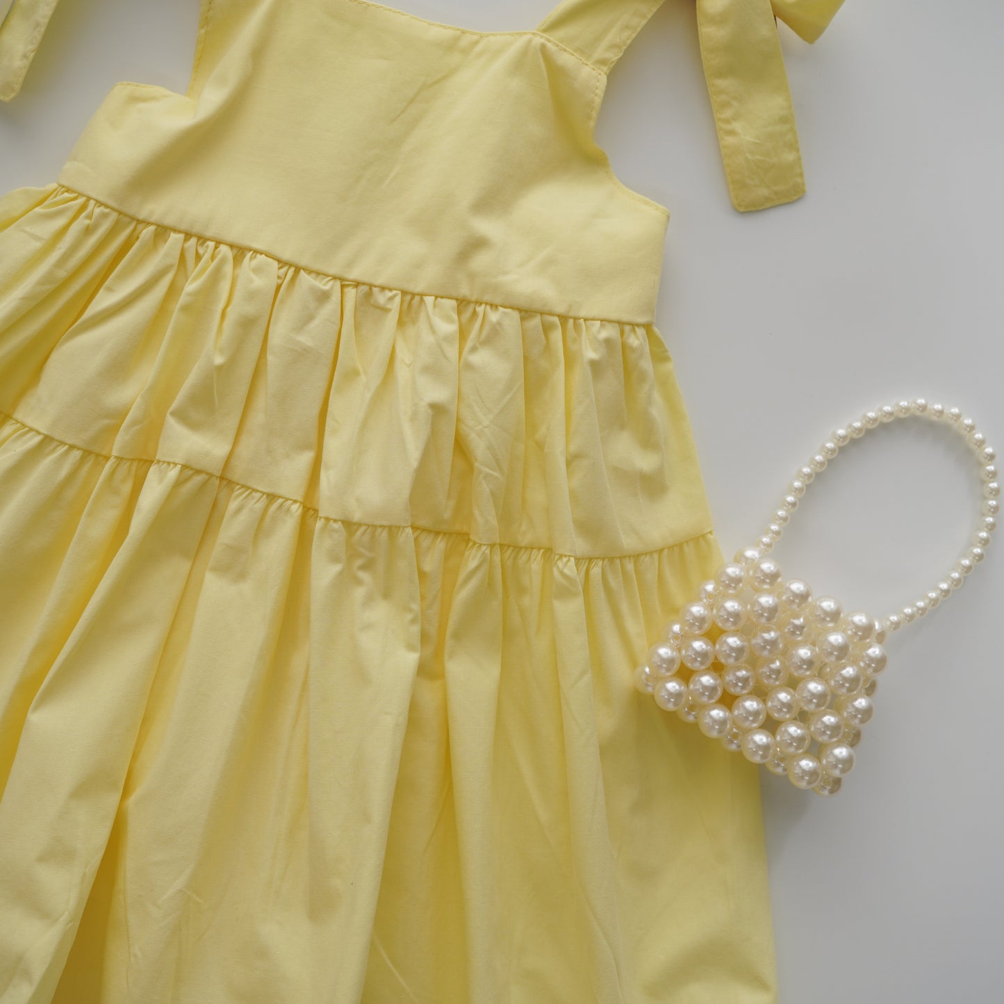 Pastel Yellow Self Tie Dress