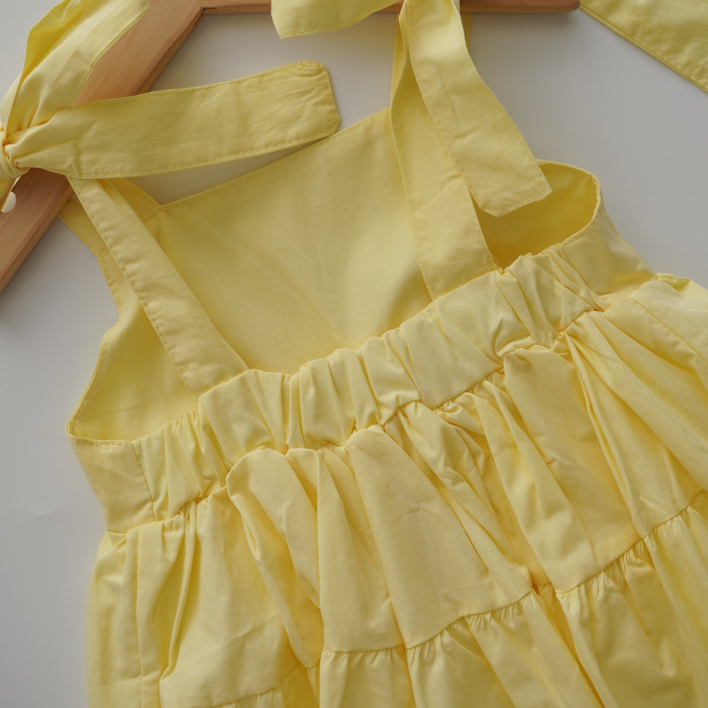 Pastel Yellow Self Tie Dress