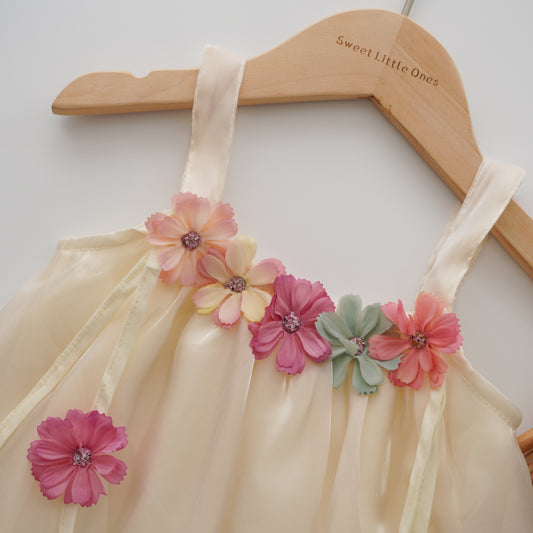 Color Flower Details Romper (Size 66)