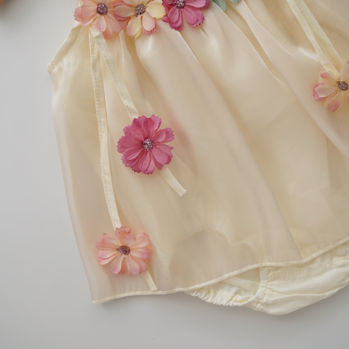 Color Flower Details Romper