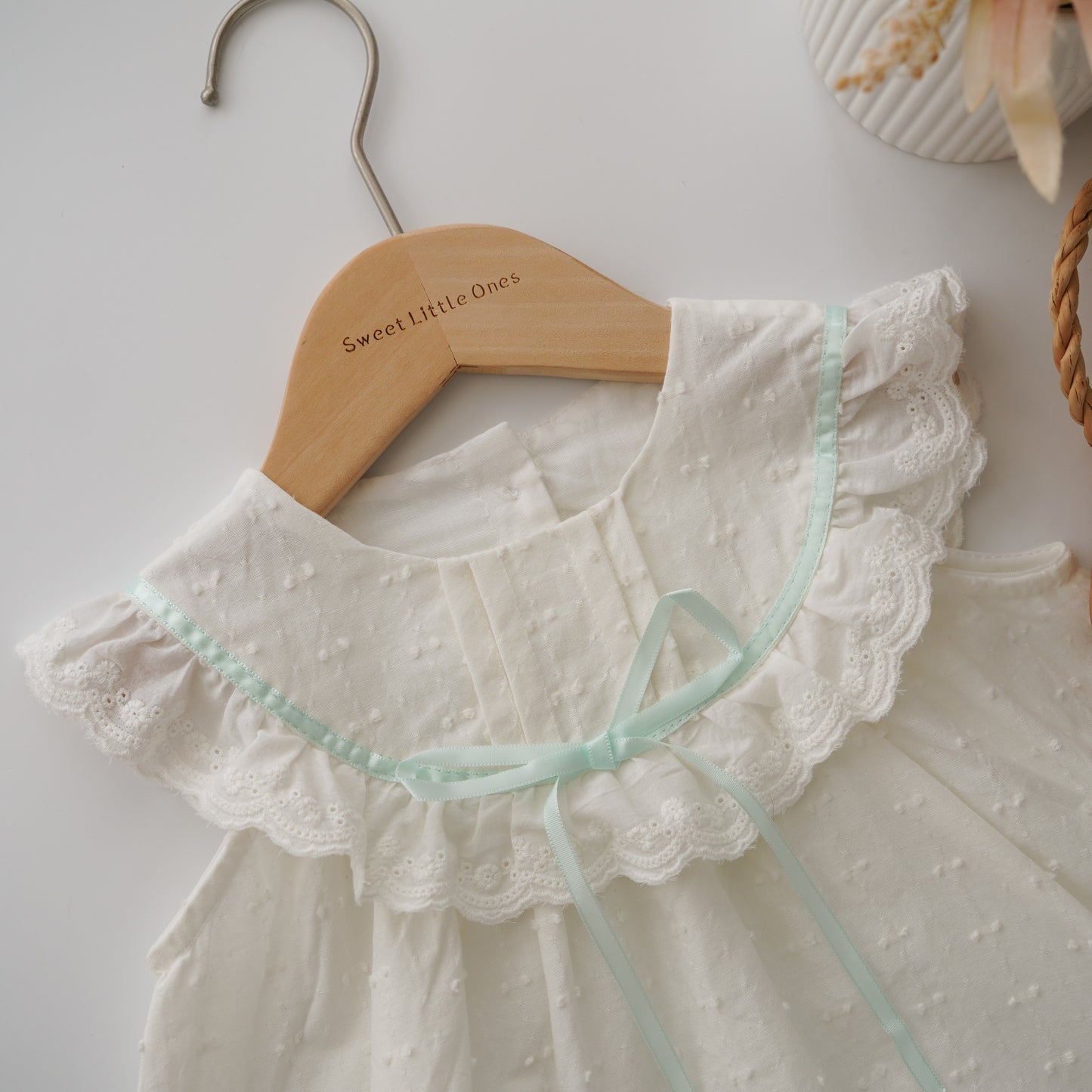 Plain White Dress with Ribbon Details