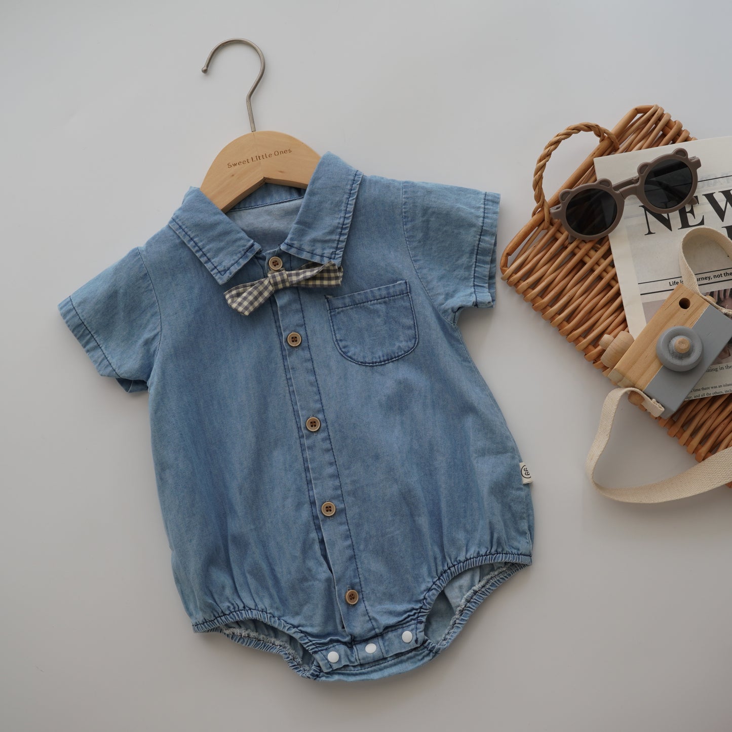 Bowtie Short Sleeves Romper