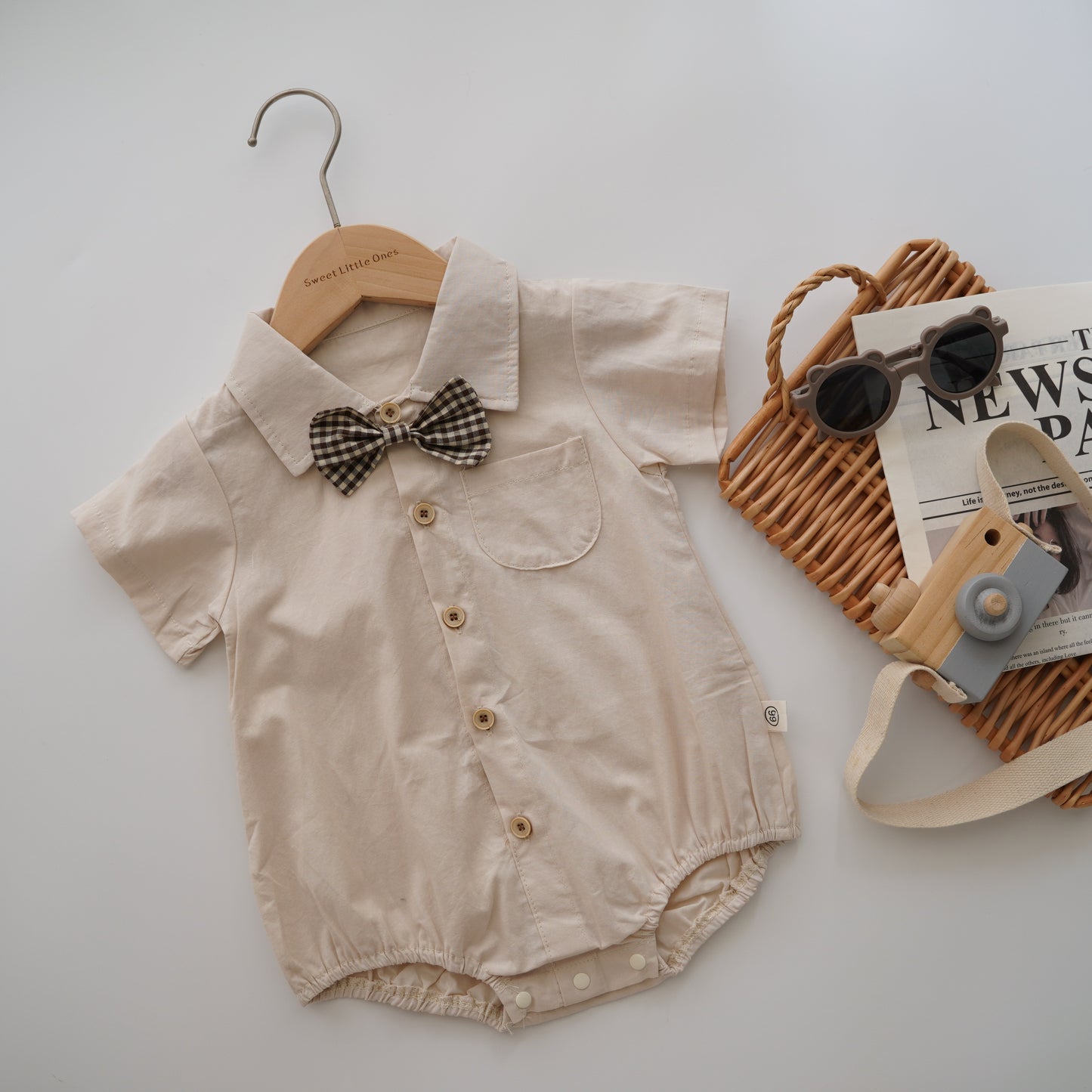 Bowtie Short Sleeves Romper