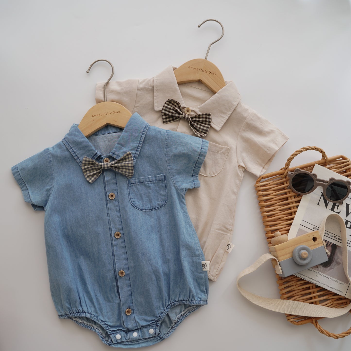Bowtie Short Sleeves Romper