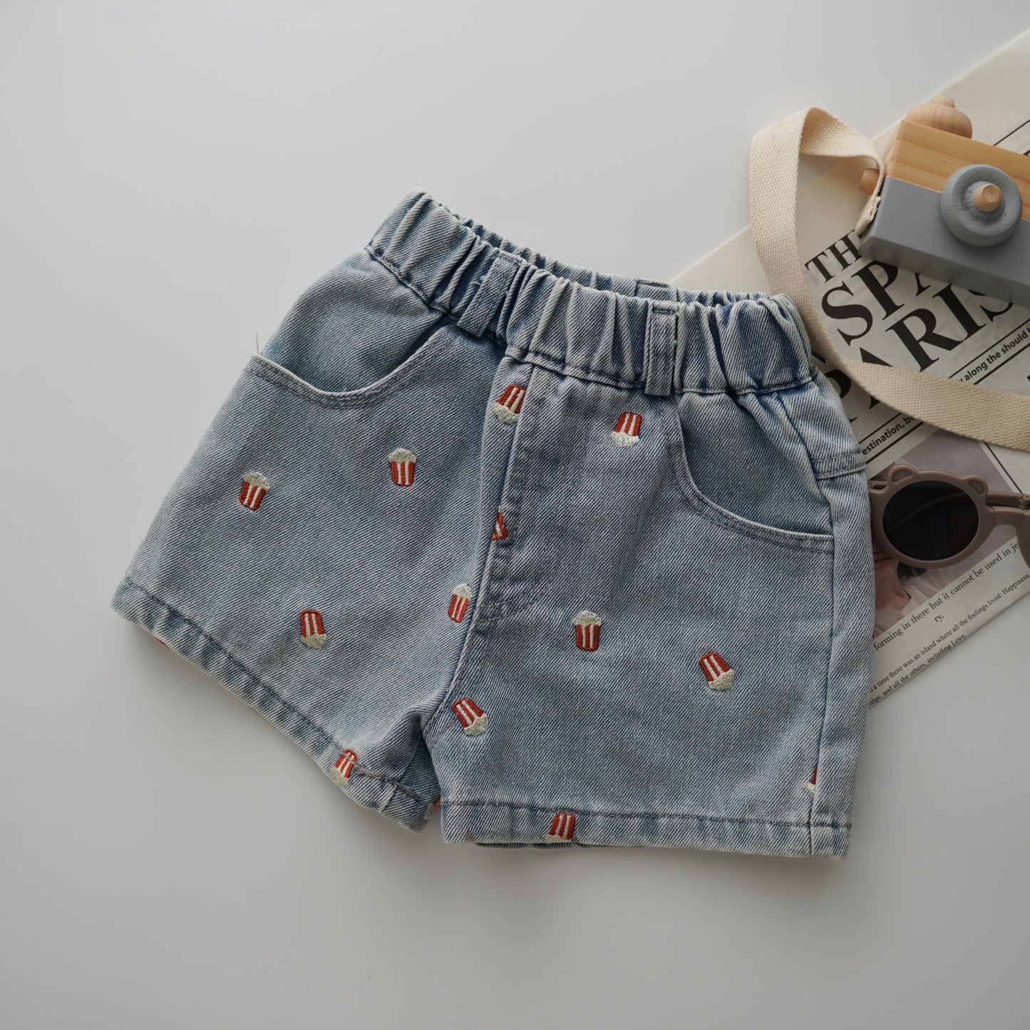 Popcorn Design Denim Pants