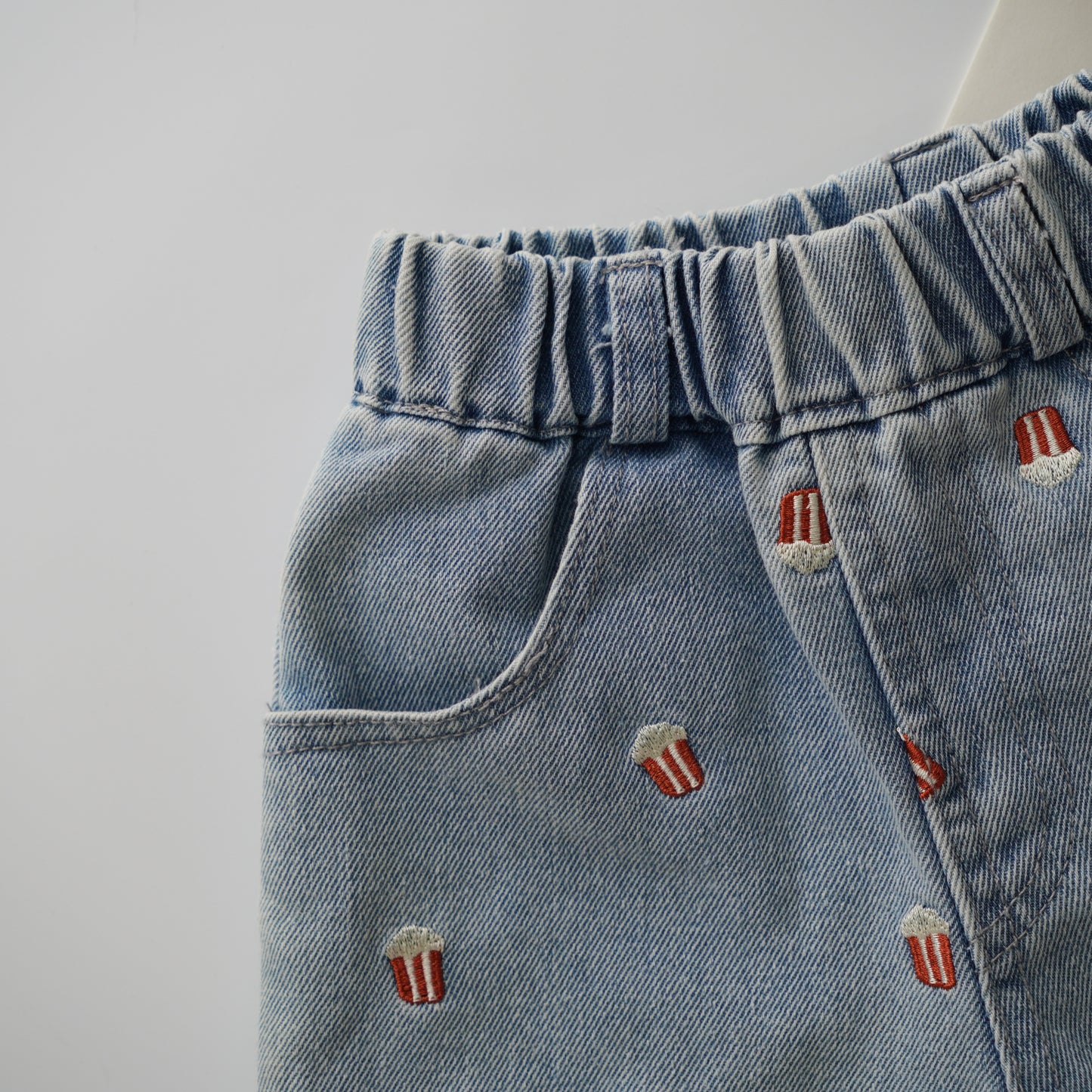 Popcorn Design Denim Pants