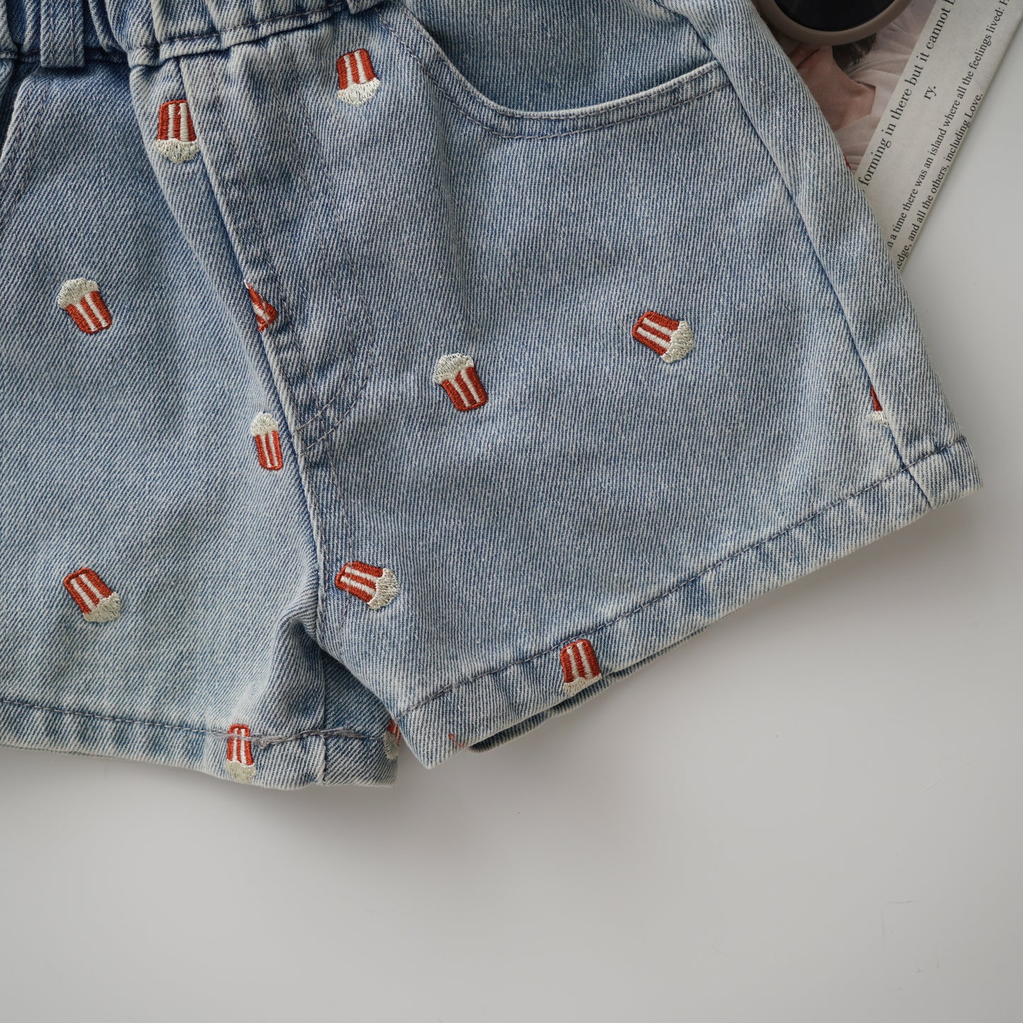 Popcorn Design Denim Pants