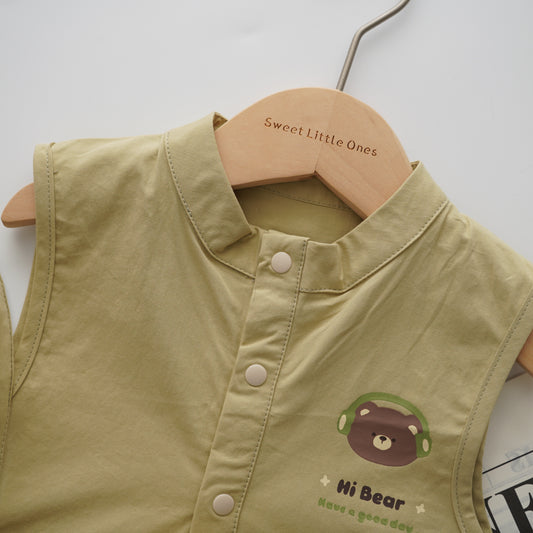 Matcha Bear Romper with Bag