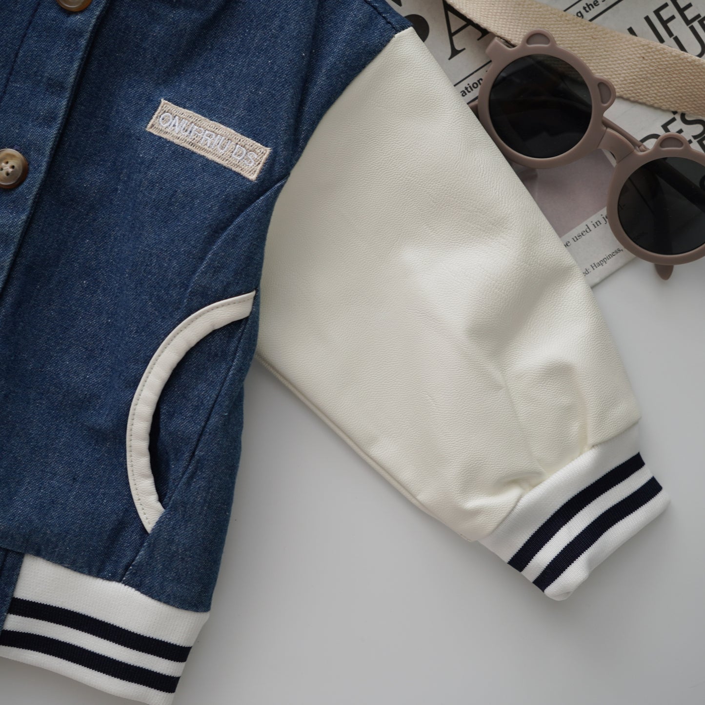 Baseball Denim Mix Jacket