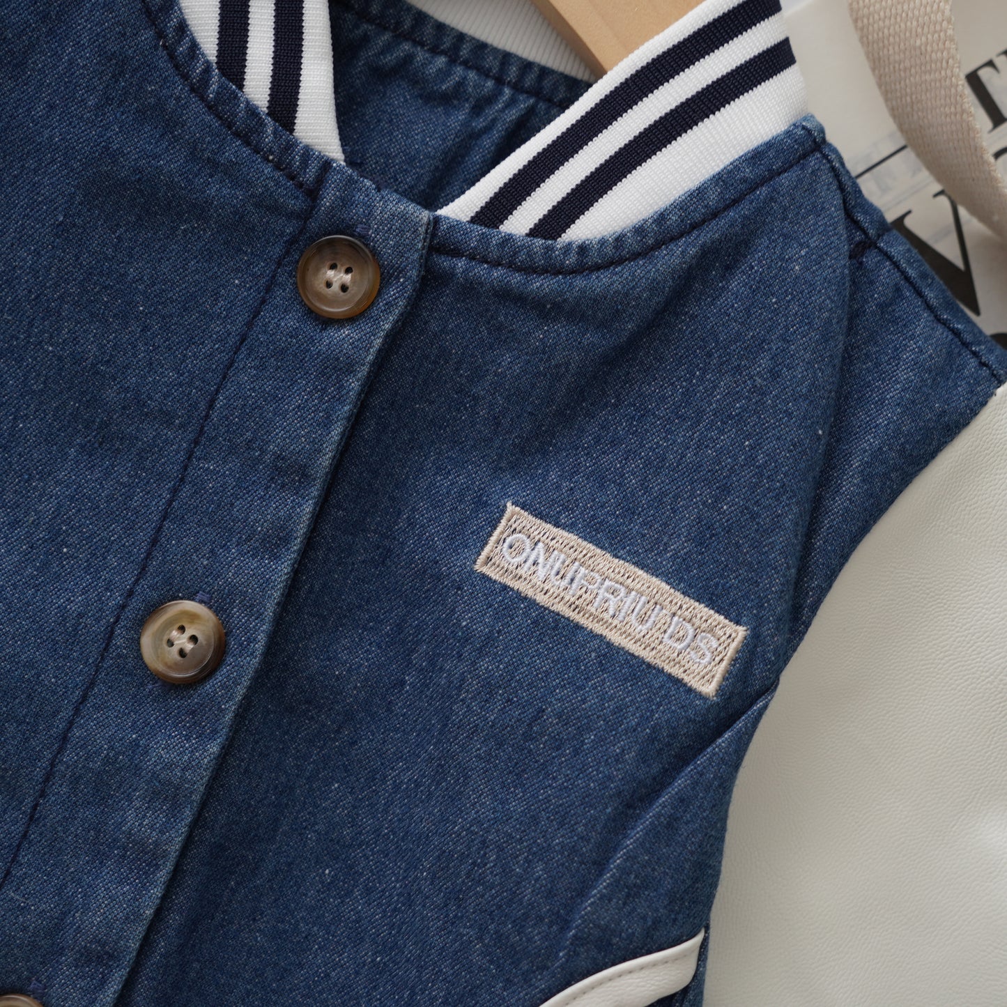 Baseball Denim Mix Jacket