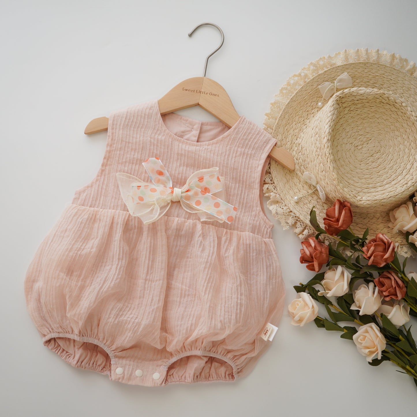 Pastel Ribbon Baby Girl Romper