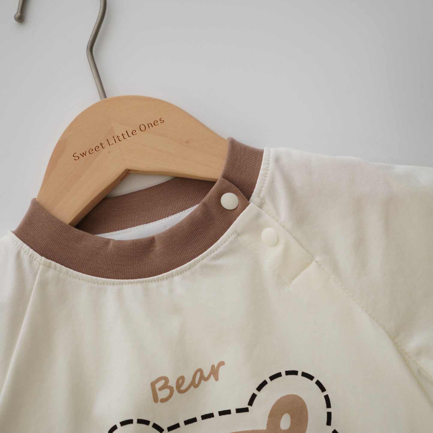 Bear Top & Line Pants Set