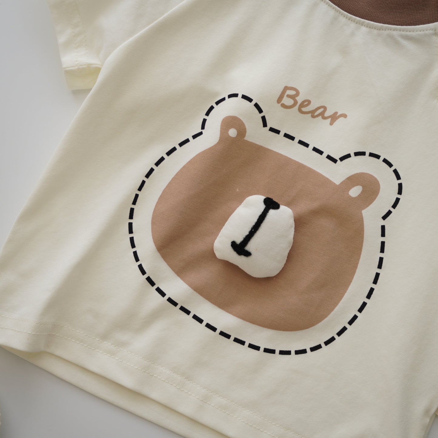 Bear Top & Line Pants Set