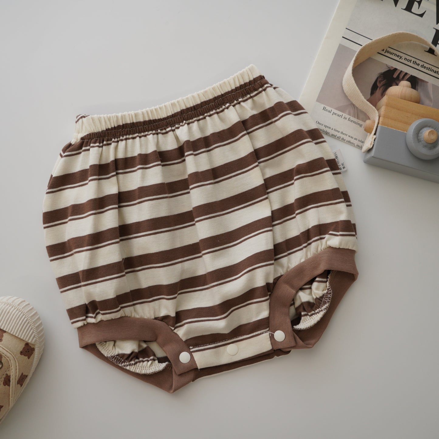Bear Top & Line Pants Set