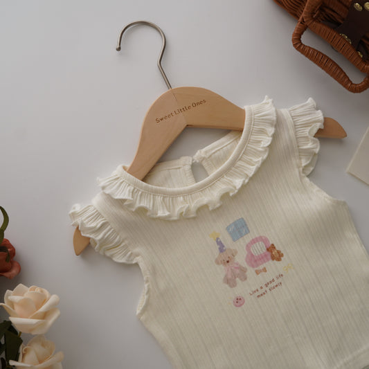 Ruffled Sleeveless Top & Layer Skirt-Pants (Sold Separately)