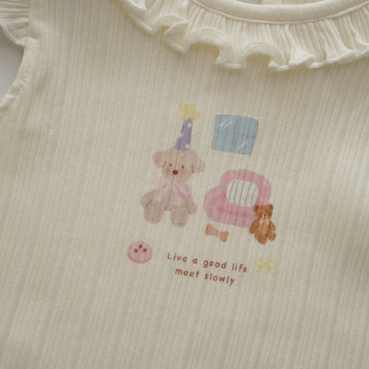 Ruffled Sleeveless Top (Size 73)