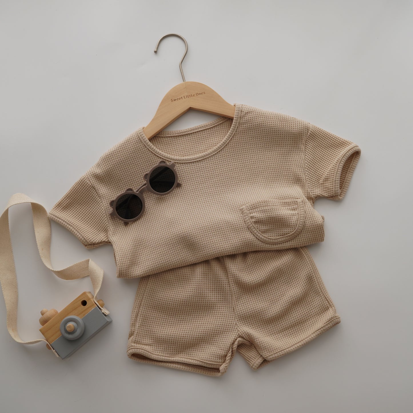 Plain Waffle Pocket Two Pieces Set