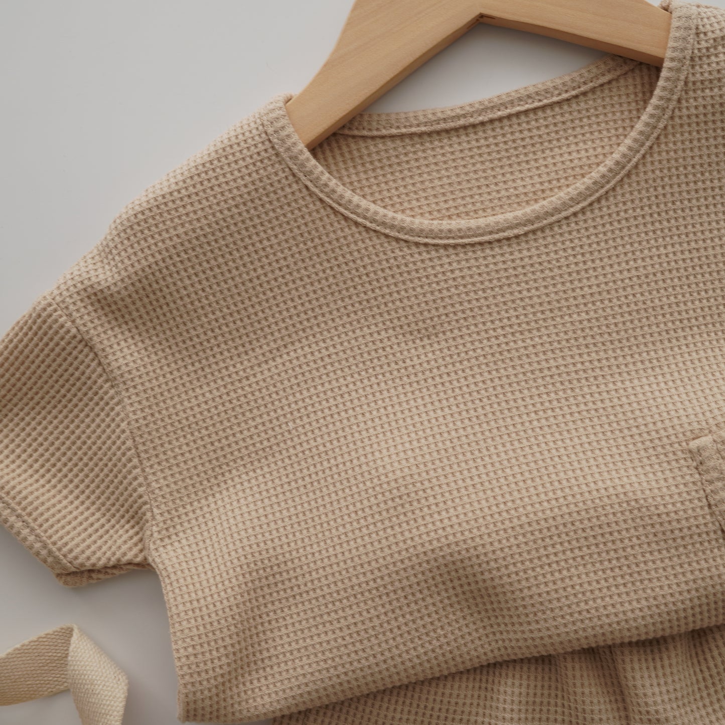 Plain Waffle Pocket Two Pieces Set