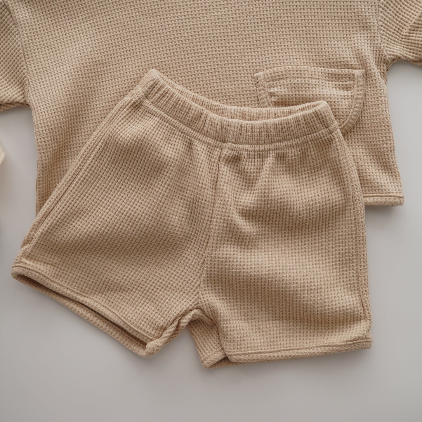 Plain Waffle Pocket Two Pieces Set