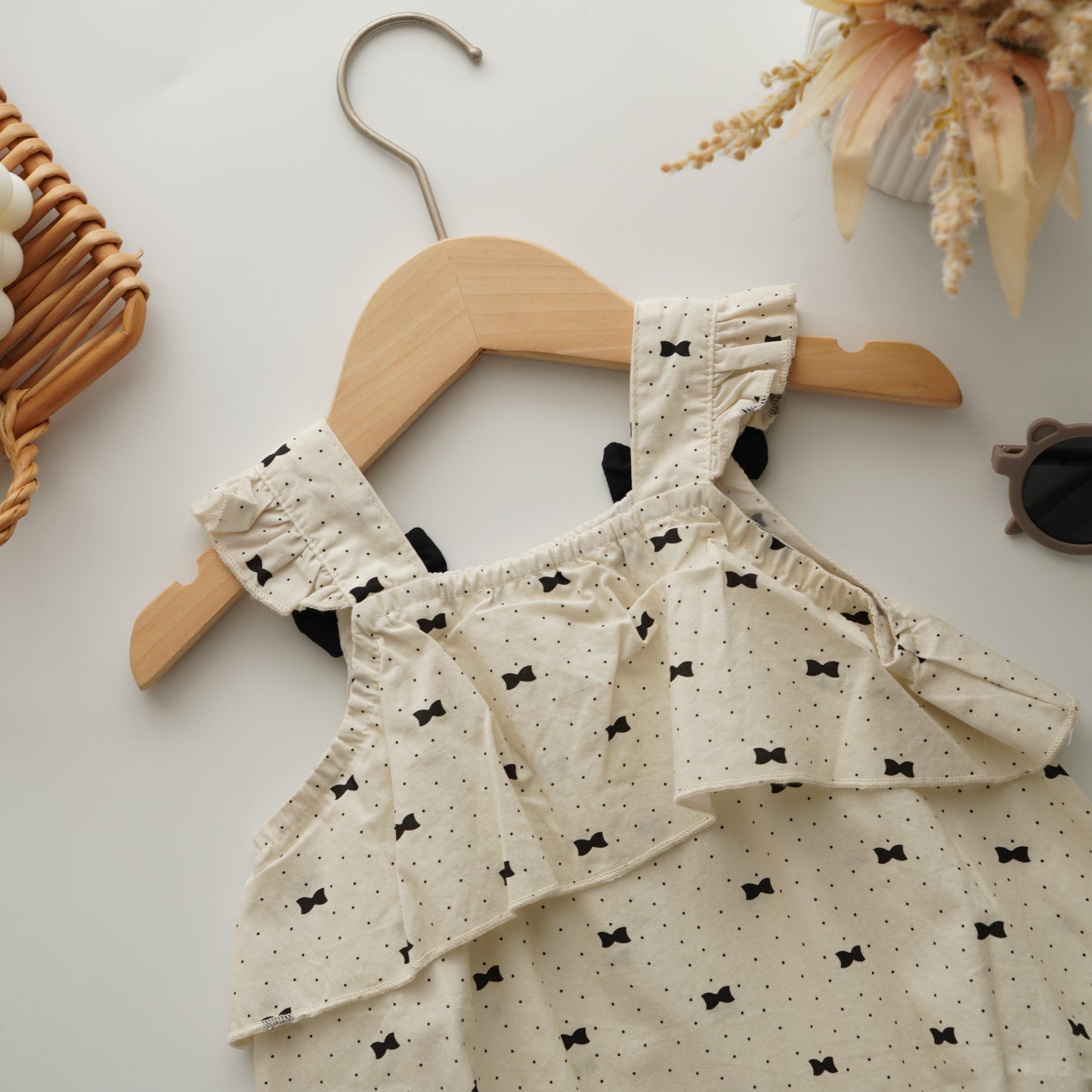 Black Ribbon Vintage Romper