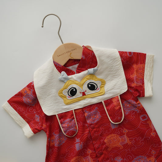 Dragon Chinese Style Romper with Bib