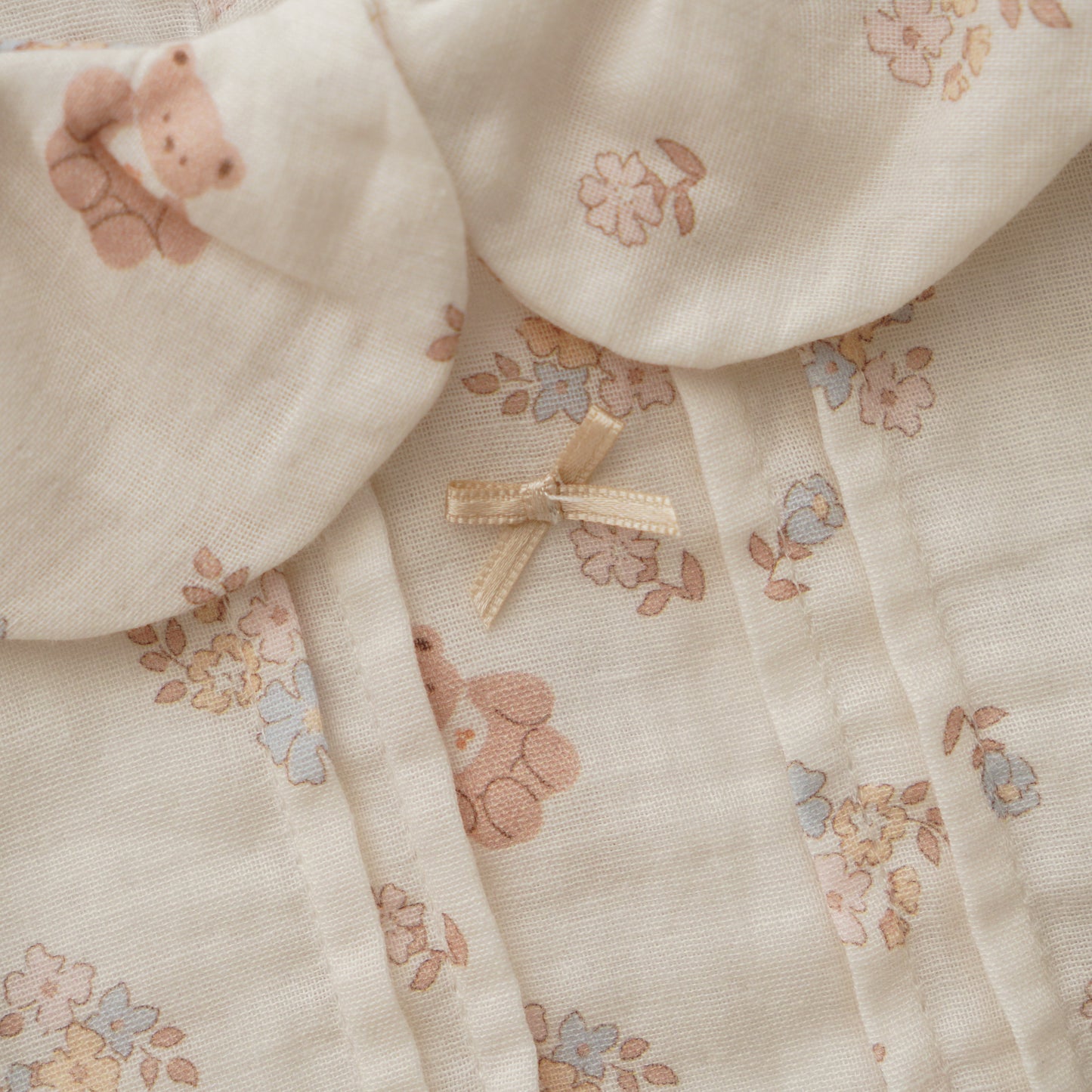Cotton Bear & Floral Blouse & Pants Set