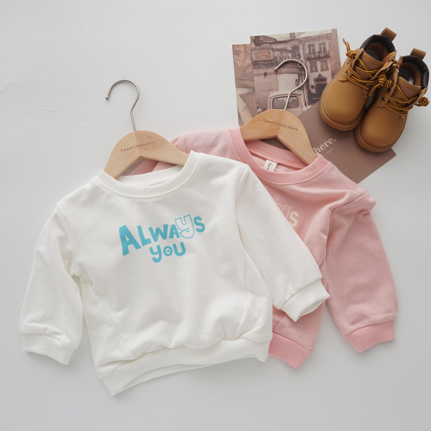 Always You Sweater (White Size 80, 110&120, Pink Size 90, 110&120)