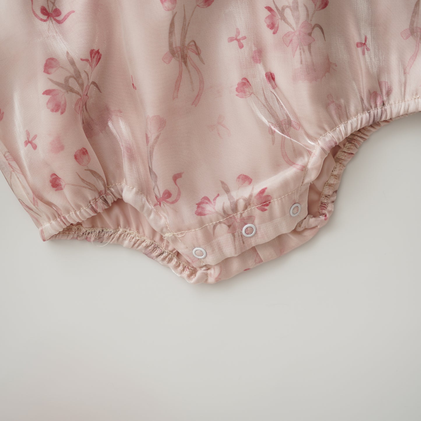 Ruffled Sleeves Silky Pink Cheongsam