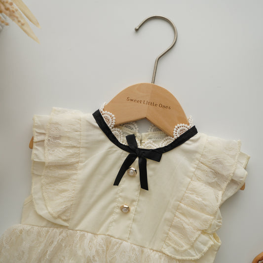 Classic Lace Buttoned Romper