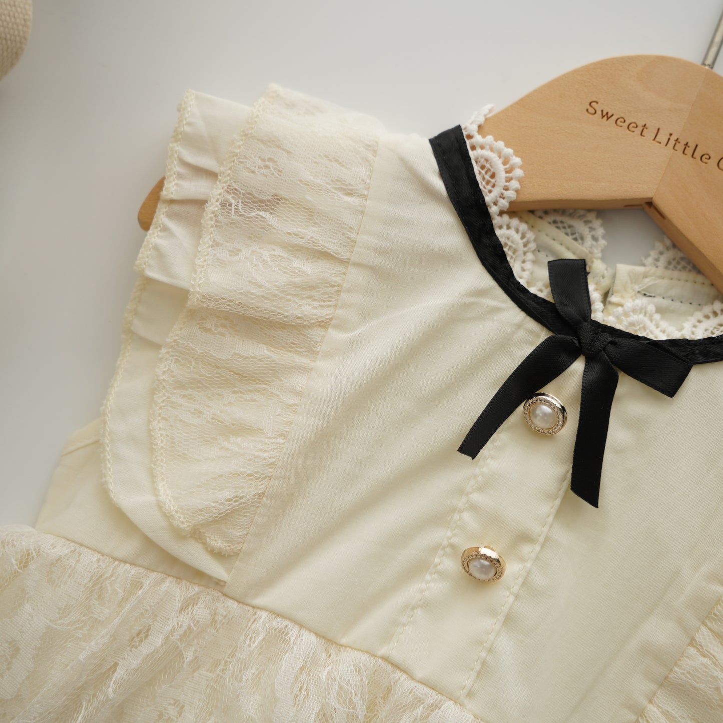Classic Lace Buttoned Romper