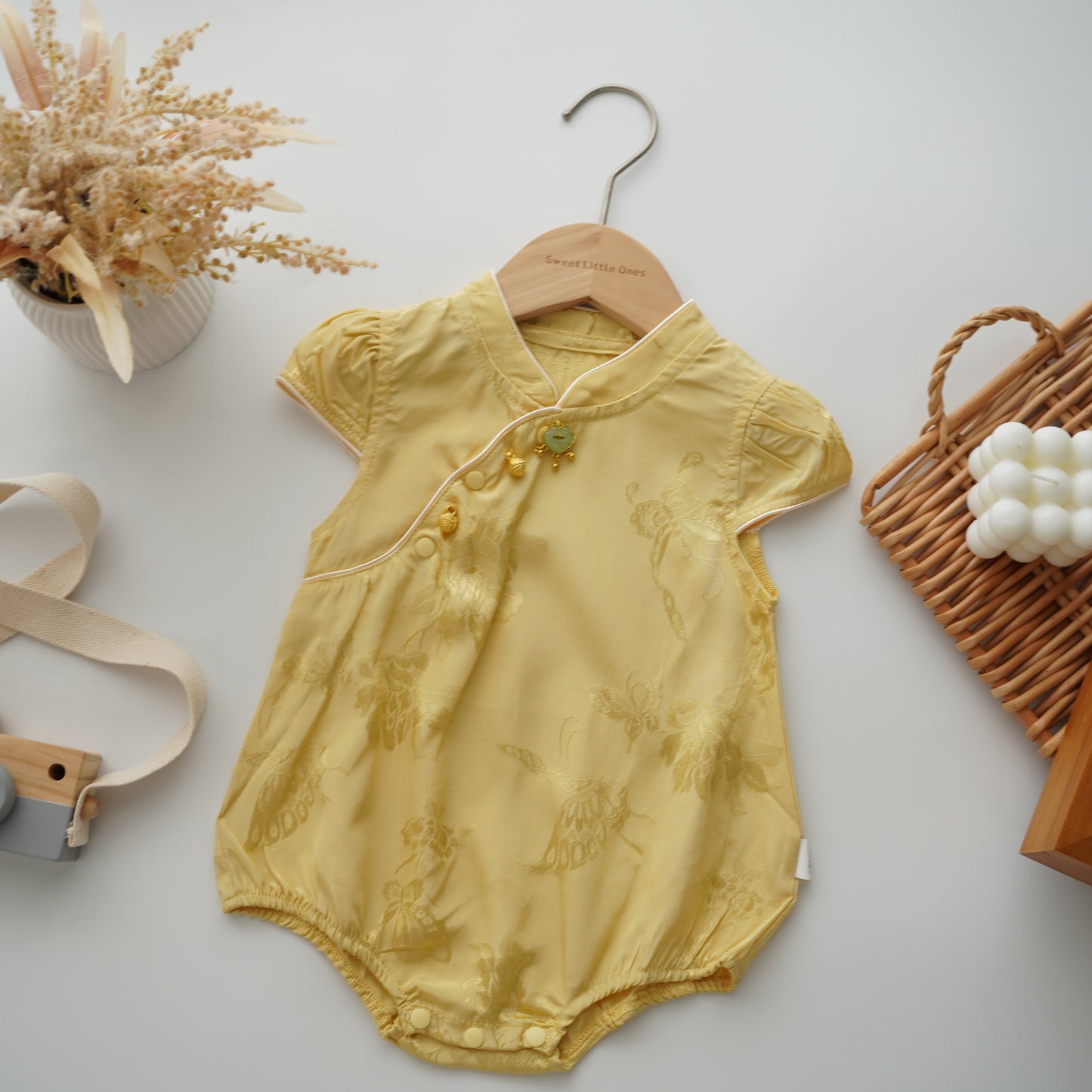 Classic Plain Silky Chinese Romper