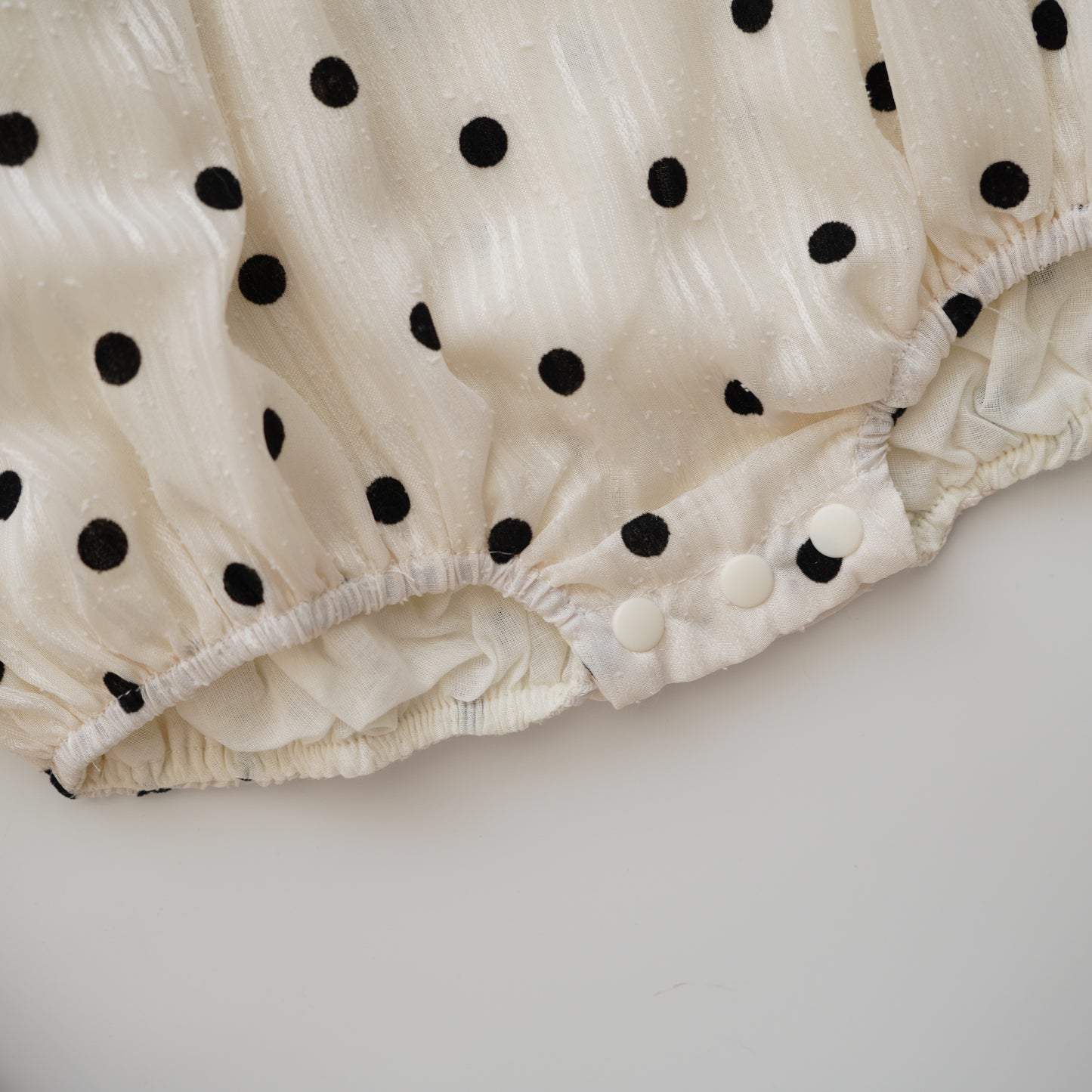 Polka Dot Ribbon Sleeveless Romper with Hairband