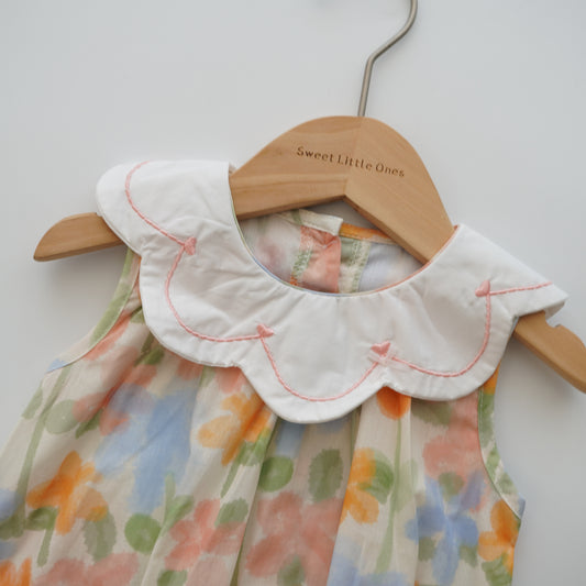 Color Painted Sleeveless Romper