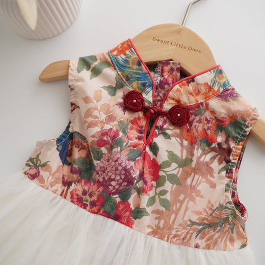 Chinese Mixture Mesh Dress