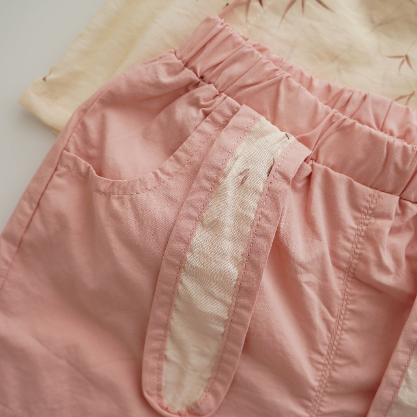 Ruffled Overlap Chinese Two Pieces Set