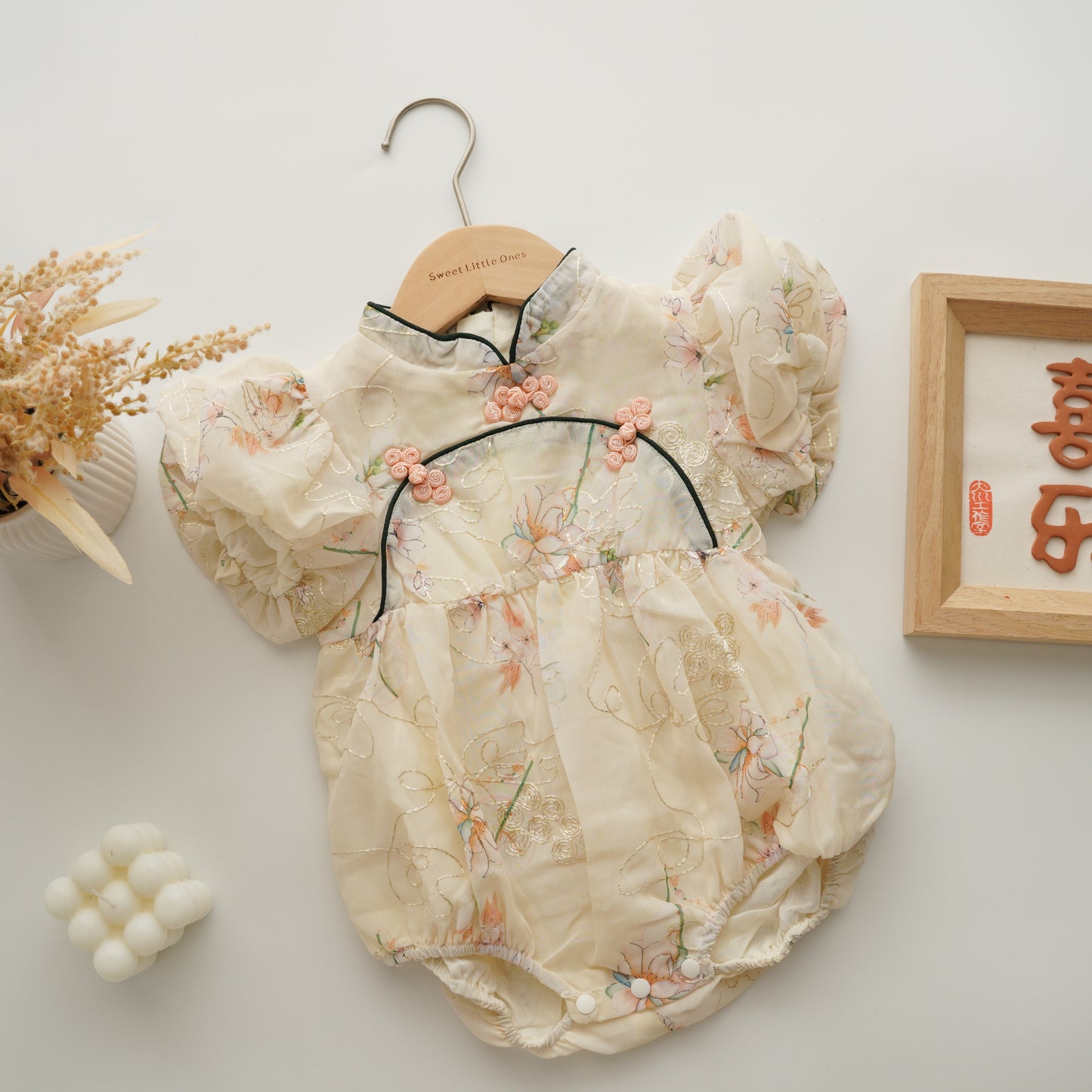 Flower Chinese Tie Knot Romper